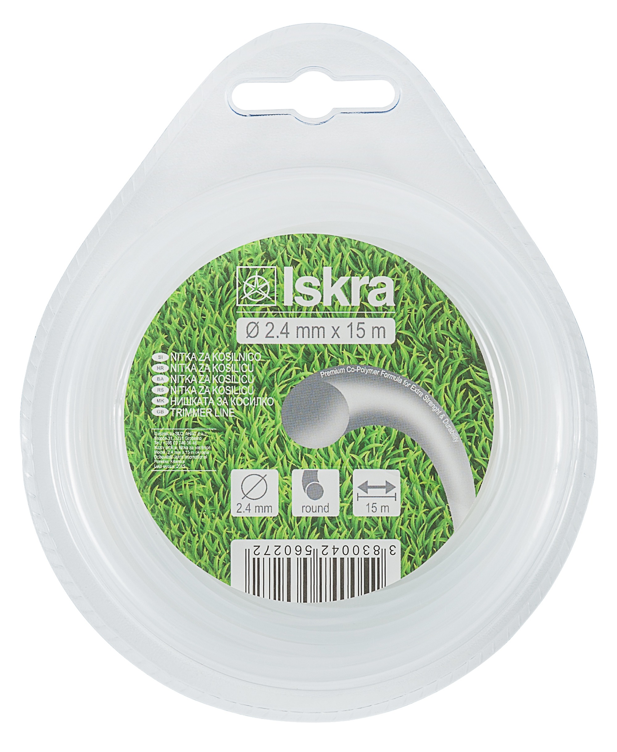 Nitka za kosilnico 2.4x15 okrogla